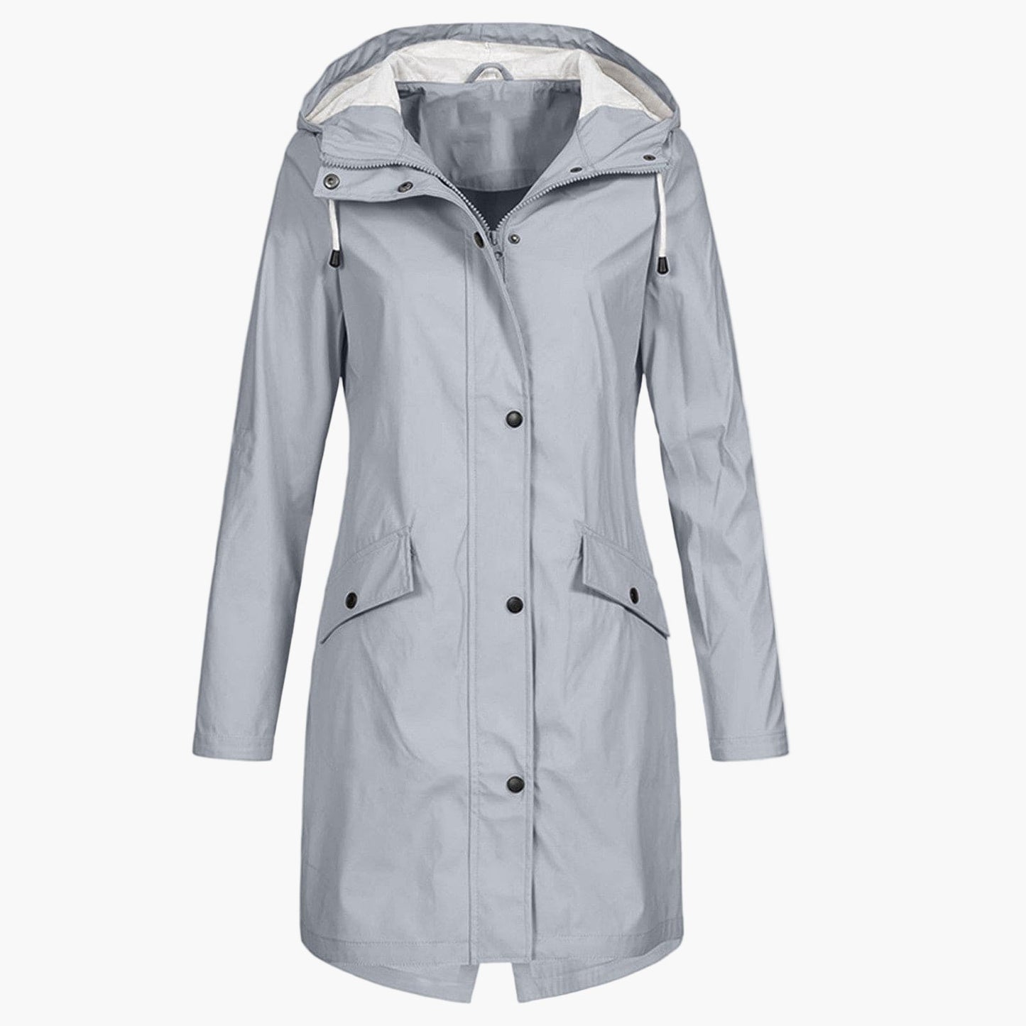 Imperméable coupe-vent long femme style urbain élégant pour la pluie
