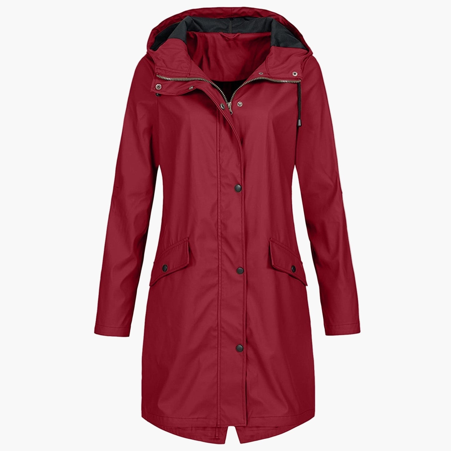 Imperméable coupe-vent long femme style urbain élégant pour la pluie