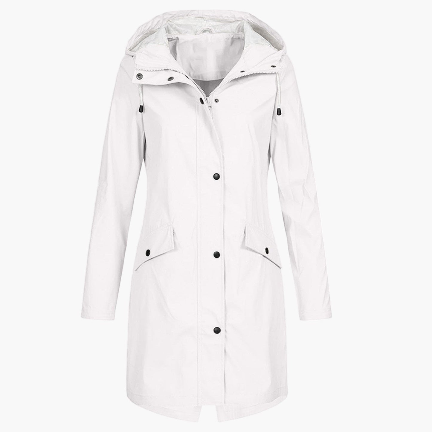Imperméable coupe-vent long femme style urbain élégant pour la pluie