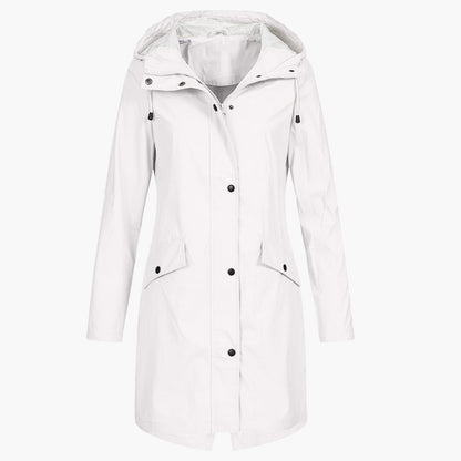 Imperméable coupe-vent long femme style urbain élégant pour la pluie