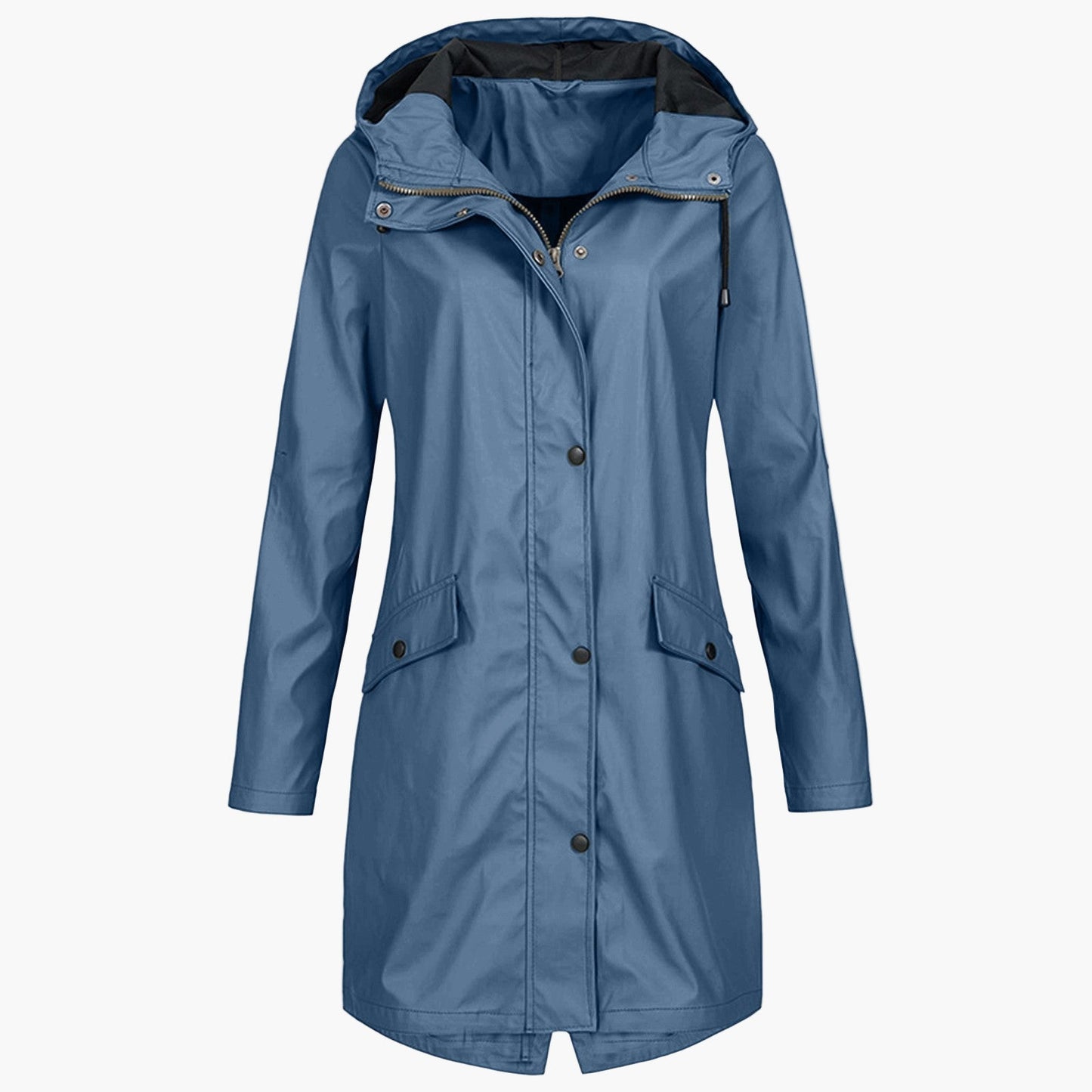 Imperméable coupe-vent long femme style urbain élégant pour la pluie