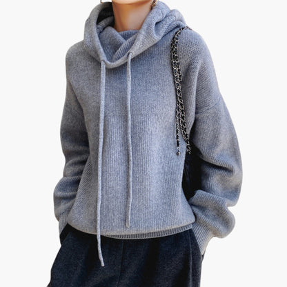 Sweat à capuche en maille pour femme, style décontracté et confortable