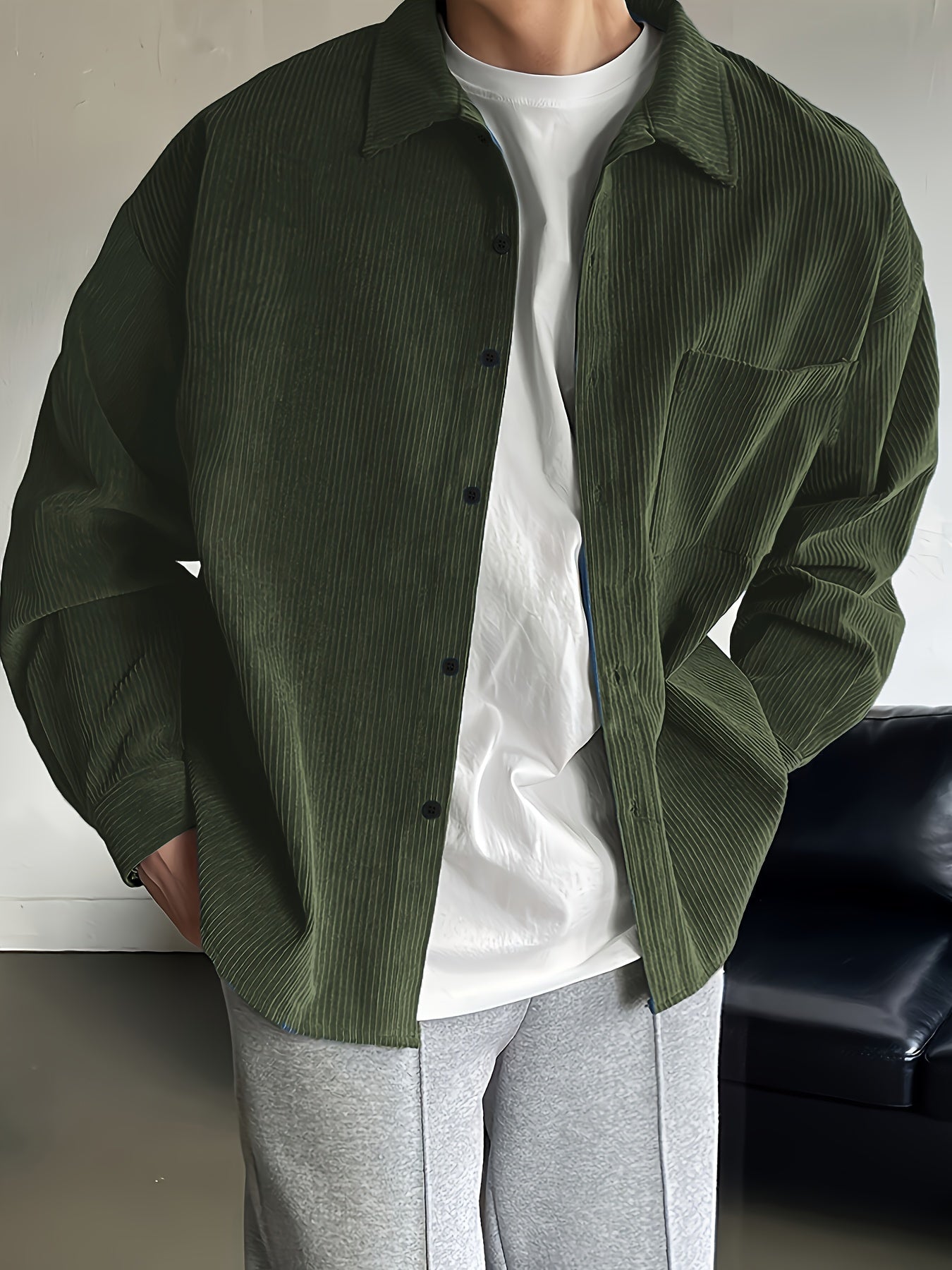 Camisa Sobrecamisa Hombre Estilo Casual para Uso Diario