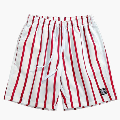 Costume da bagno uomo a righe rosse stile casual per l'estate