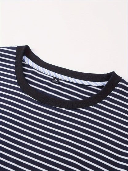 T-shirt a righe orizzontali uomo stile casual moderno maniche corte