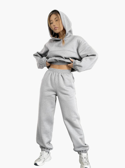 Ensemble de survêtement décontracté pour femme - sweat à capuche et pantalon jogging - Style urbain confortable