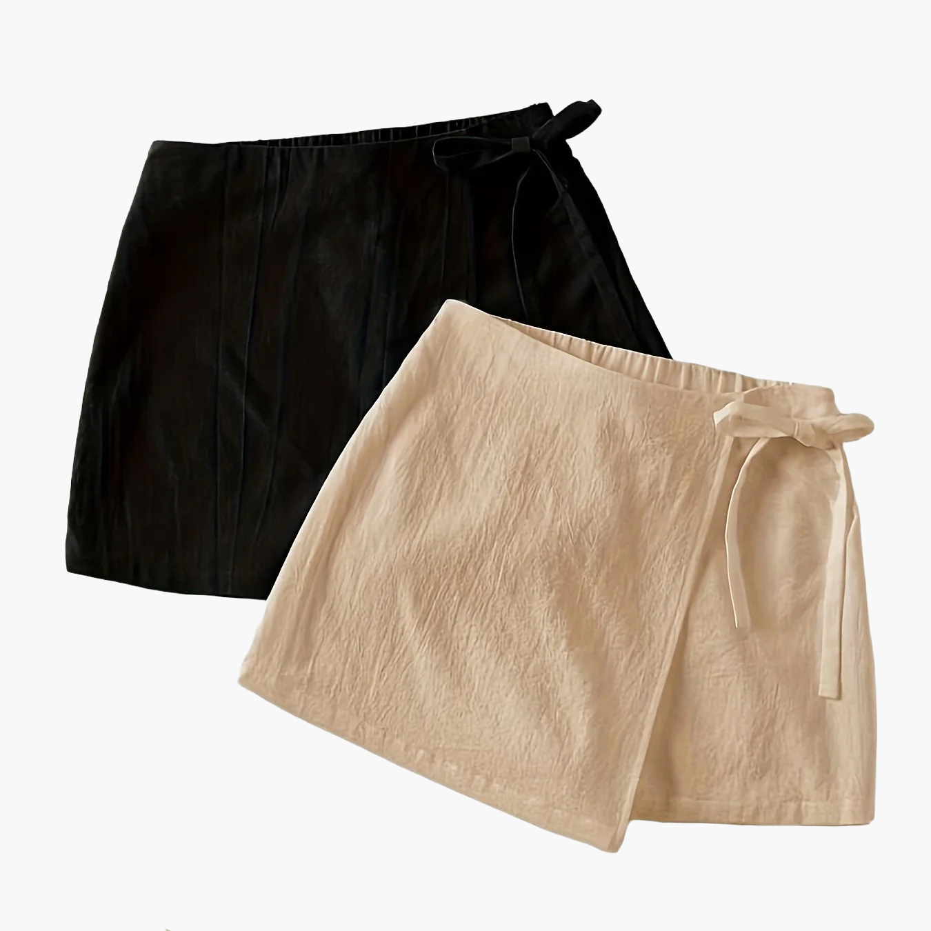 Jupe portefeuille courte style urbain pour femme, look décontracté chic, idéale pour l'été