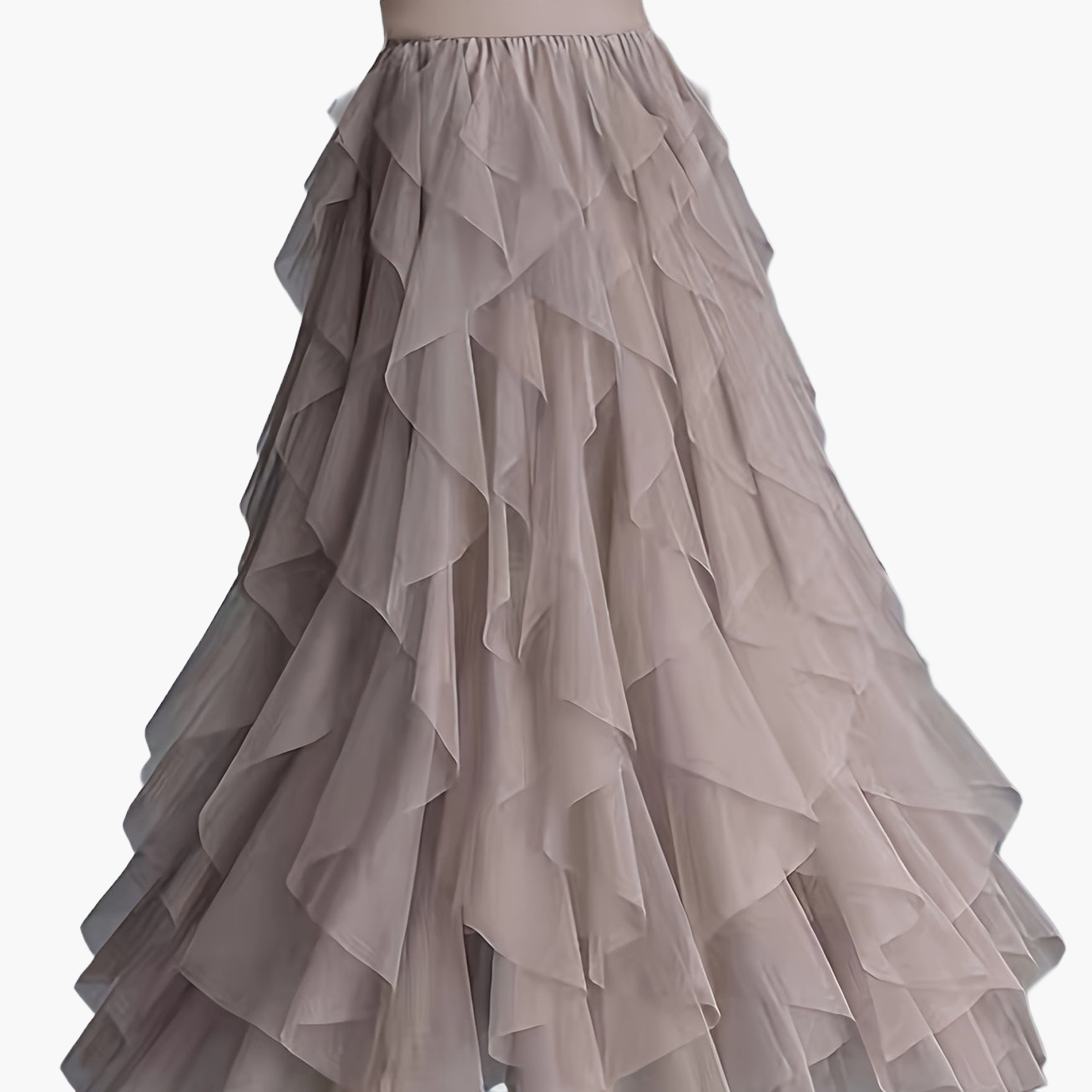 Jupe longue à volants style bohème pour femme, élégante et tendance, idéale pour occasions spéciales et looks romantiques