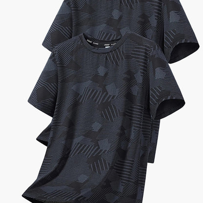 Camiseta casual para hombre estilo tropical transpirable de manga corta - Pack de 2, ideal para el verano