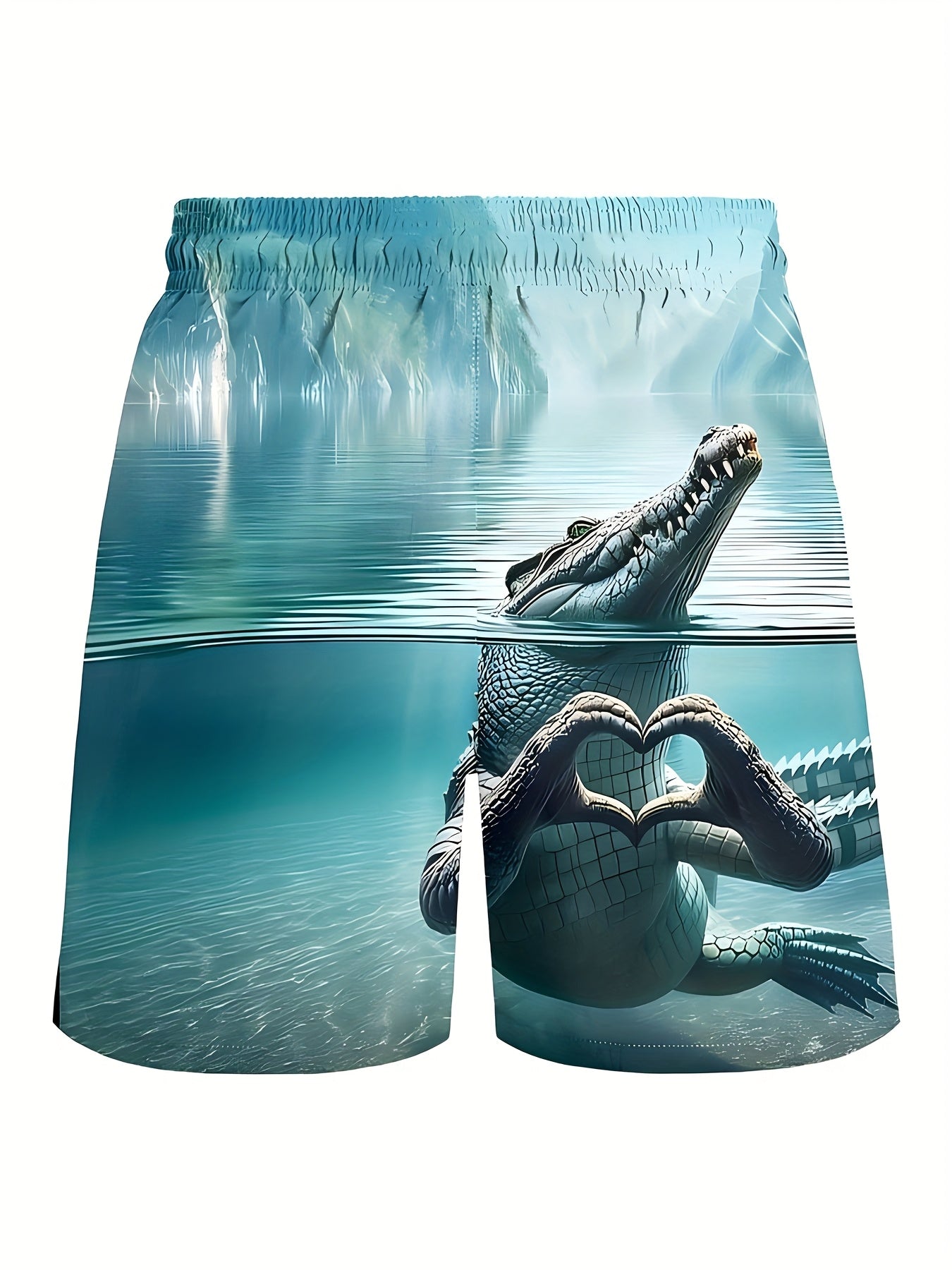 Costume da bagno uomo con stampa grafica coccodrillo stile casual