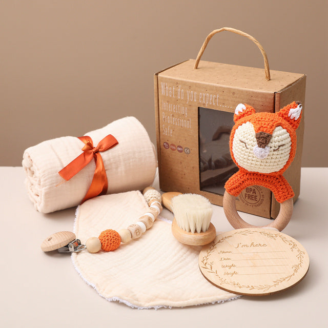 Coffret Cadeau de Naissance Bébé Mixte – Set de Bain et Jouets Éveil Éléphant