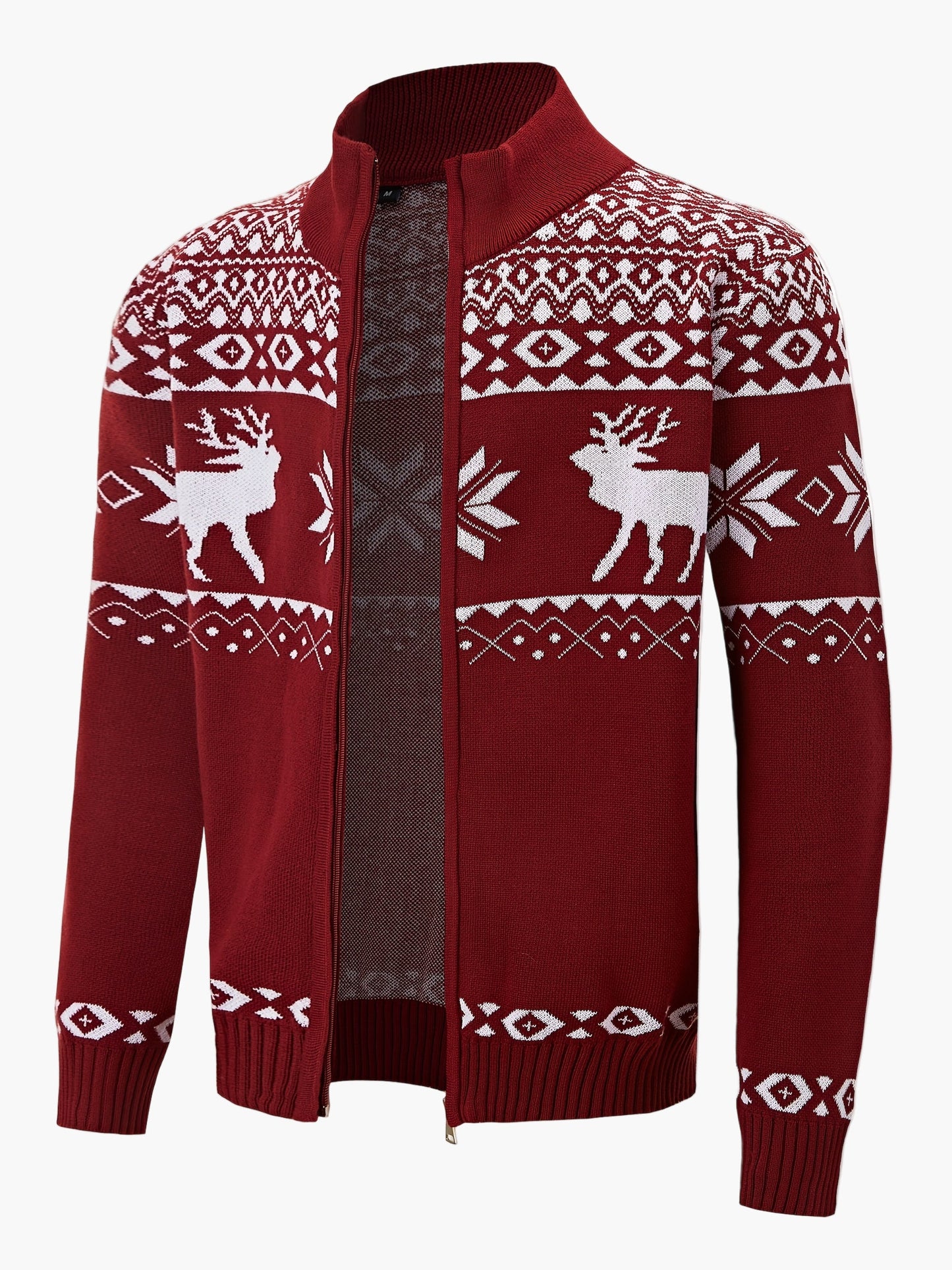 Cardigan homme style nordique à motif renne pour l'hiver, casual et festif