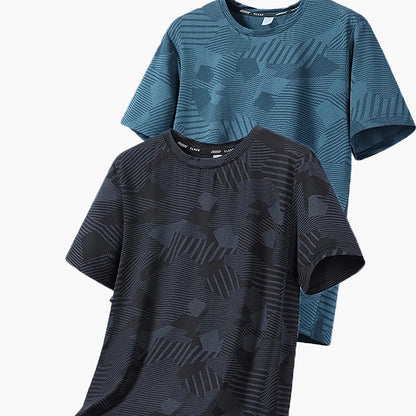 Camiseta casual para hombre estilo tropical transpirable de manga corta - Pack de 2, ideal para el verano