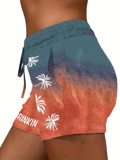 Dames zomerse relaxtrui met palmbomenprint en opschrift "DAY DRINKIN'" – Ideaal voor de zomer en vrije tijd