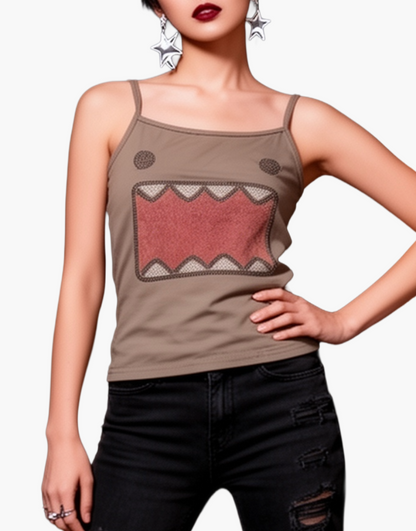 Dames tanktop Y2K geometrisch patroon stedelijke stijl voor een trendy zomerse look