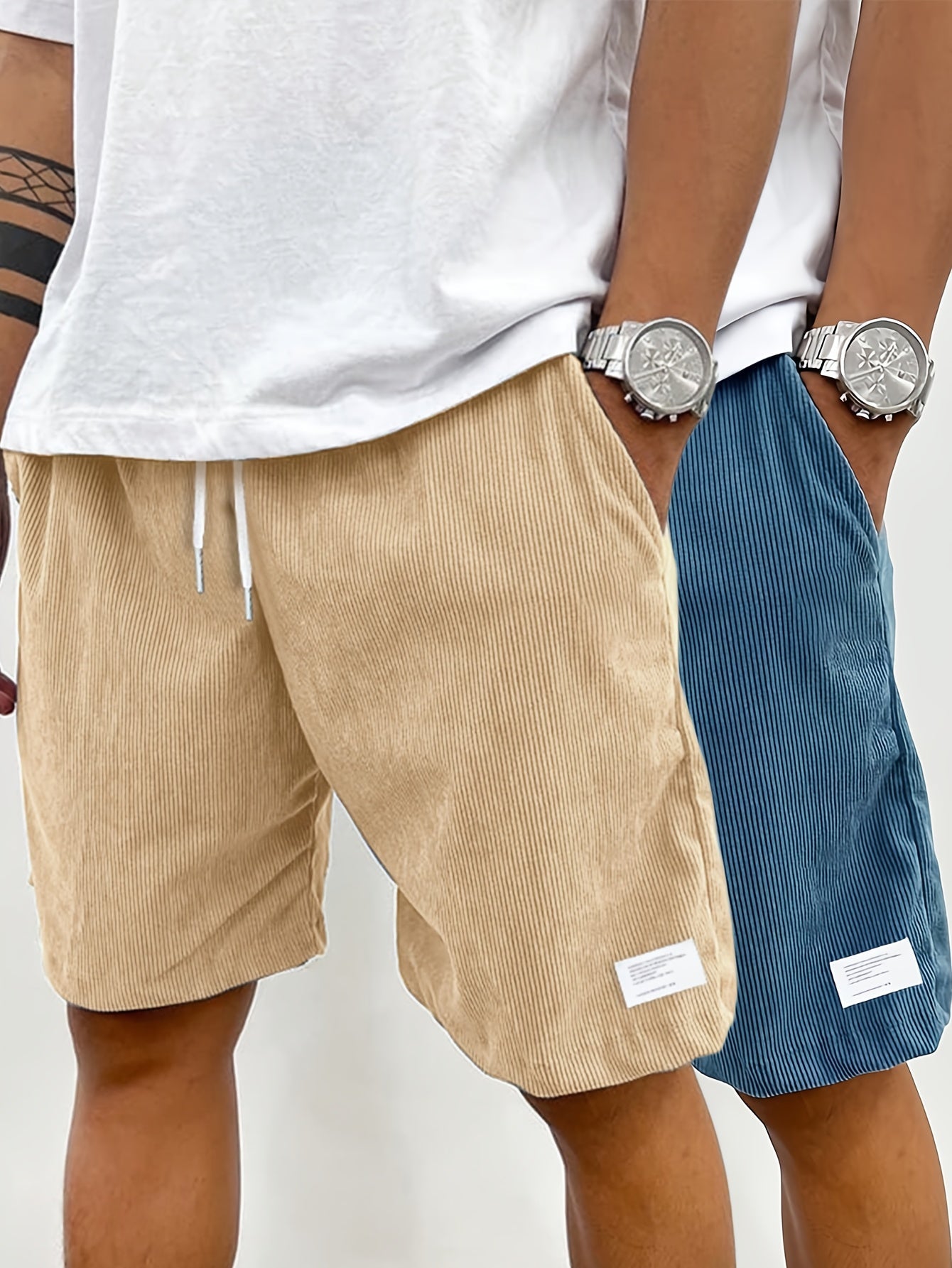 Short vintage décontracté pour homme avec poches – Style urbain idéal pour l'été et les loisirs