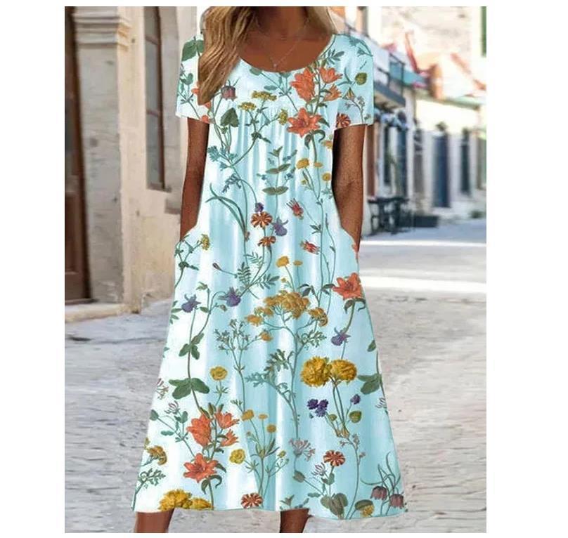 Amelia – Robe Ample à Imprimé Floral Décontracté