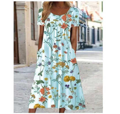 Amelia – Robe Ample à Imprimé Floral Décontracté