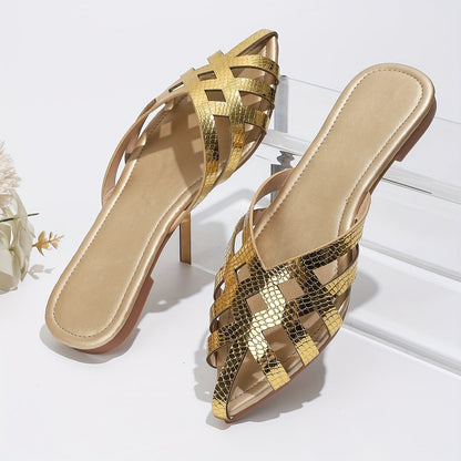 Mules plates femme à bout pointu style tressé chic pour usage quotidien et soirée