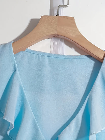Blouse Femme Élégante à Volants Style Romantique pour Bureau et Soirée
