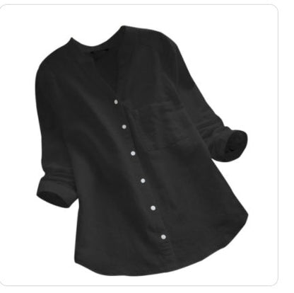 Joy – Chemise Vintage en Coton et Lin avec Broderie