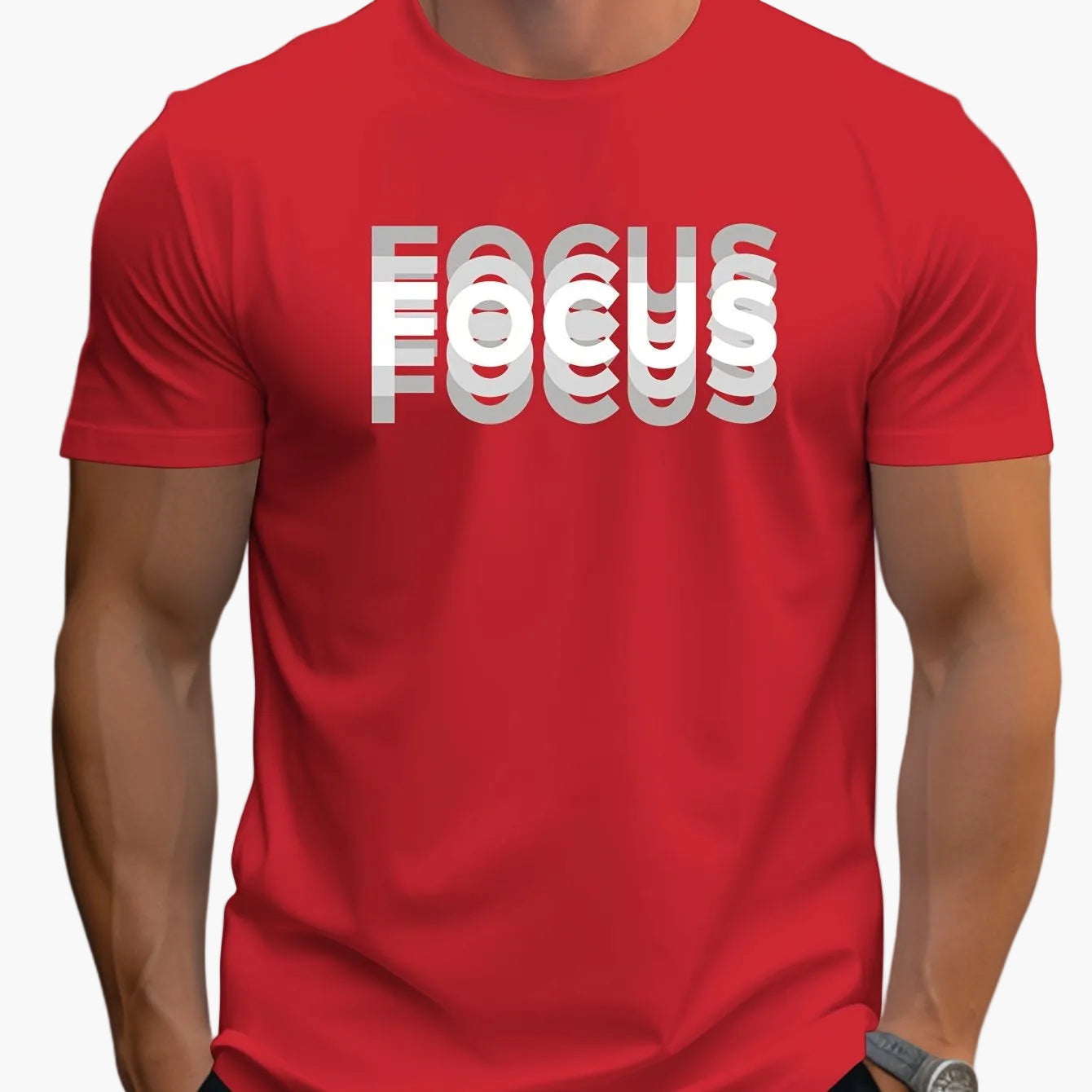 T-shirt Homme Style Moderne avec Motif "FOCUS" – Look Urbain et Inspirant