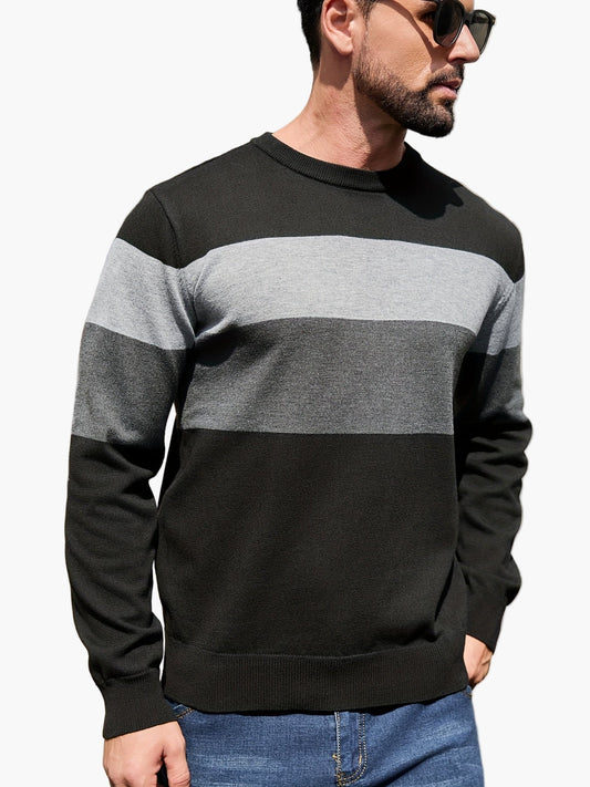 Pull-over casual à rayures pour homme – style moderne pour automne et hiver