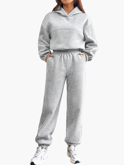 Ensemble de survêtement décontracté pour femme - sweat à capuche et pantalon jogging - Style urbain confortable