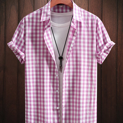 Casual Plaid Shirt for Men Versatile Urban Style