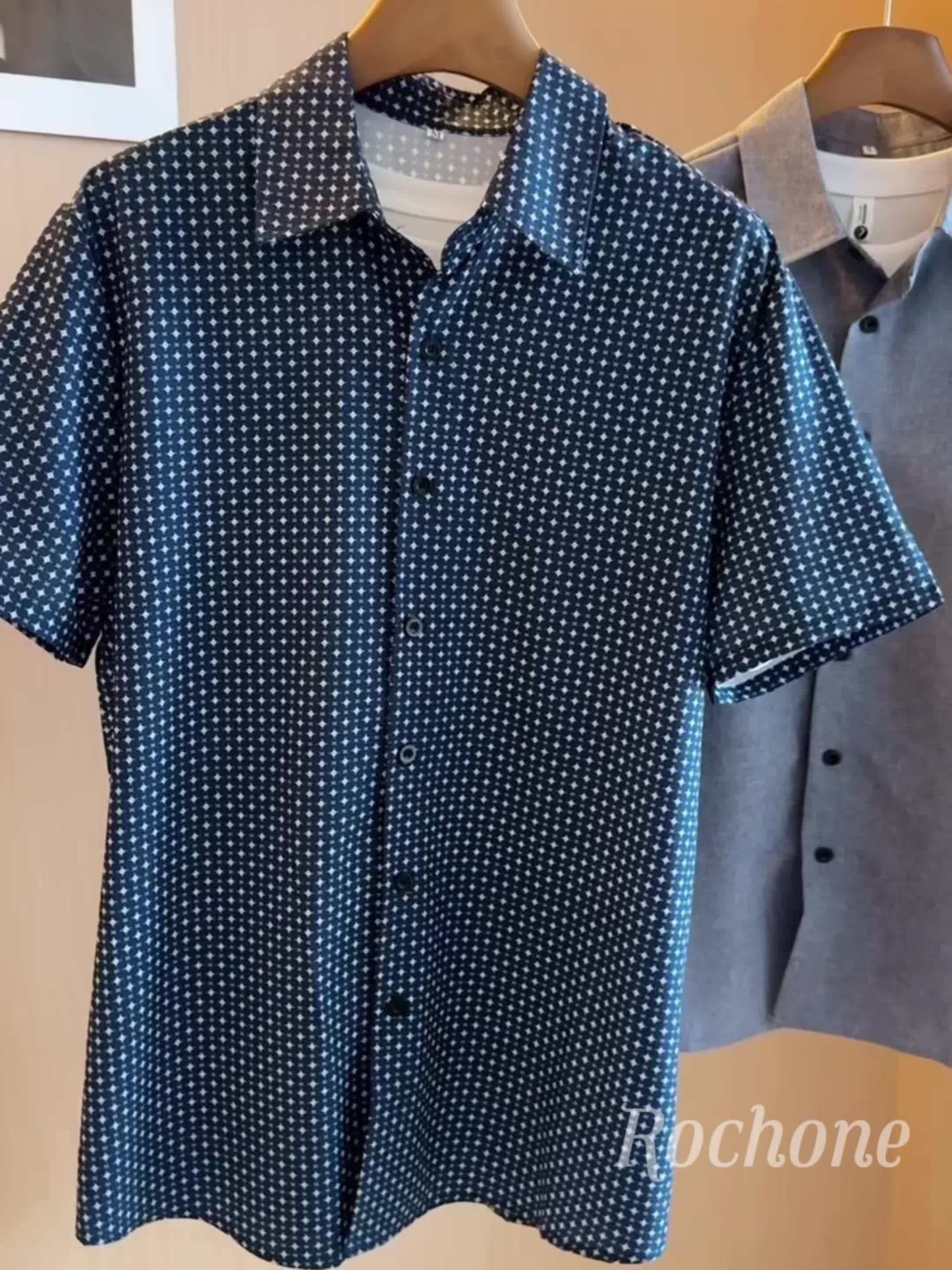 Elegancka koszula casual z krótkim rękawem dla mężczyzn w stylu miejskim