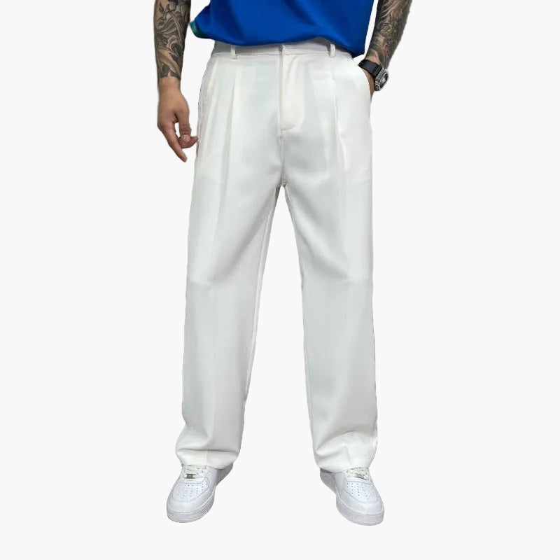 Pantaloni larghi da uomo stile cittadino elegante – Taglio ampio alla moda per un aspetto moderno