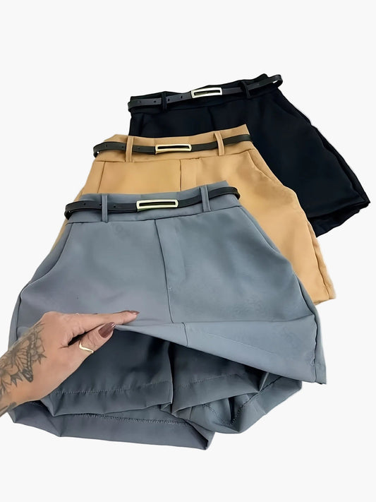 Elegant tailored skirt-shorts for women, urban style for office and leisure