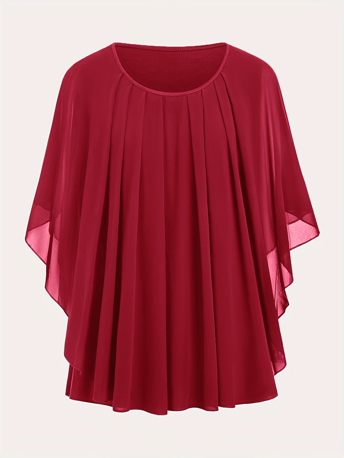 Blouse cape élégante femme grande taille style soirée ample