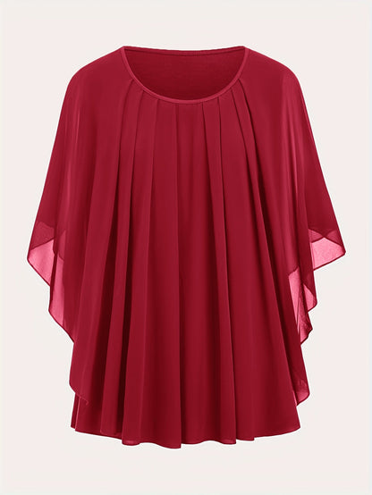 Blouse cape élégante femme grande taille style soirée ample