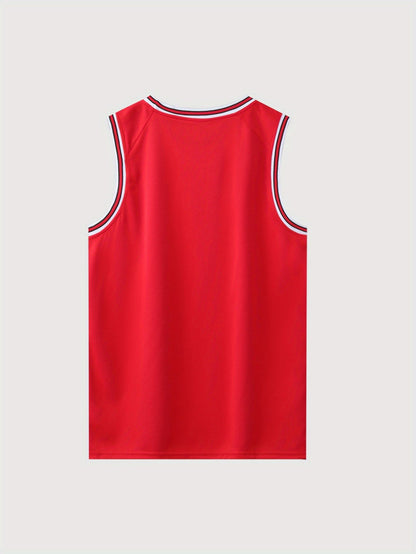 Men's Chicago Style Basketball Tank Top and Shorts Set - Urban Sporty Look