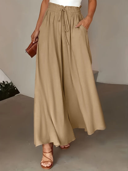 Pantaloni Palazzo Larghi Donna Stile Elegante Vita Alta con Cintura, Moda Casual e Sofisticata
