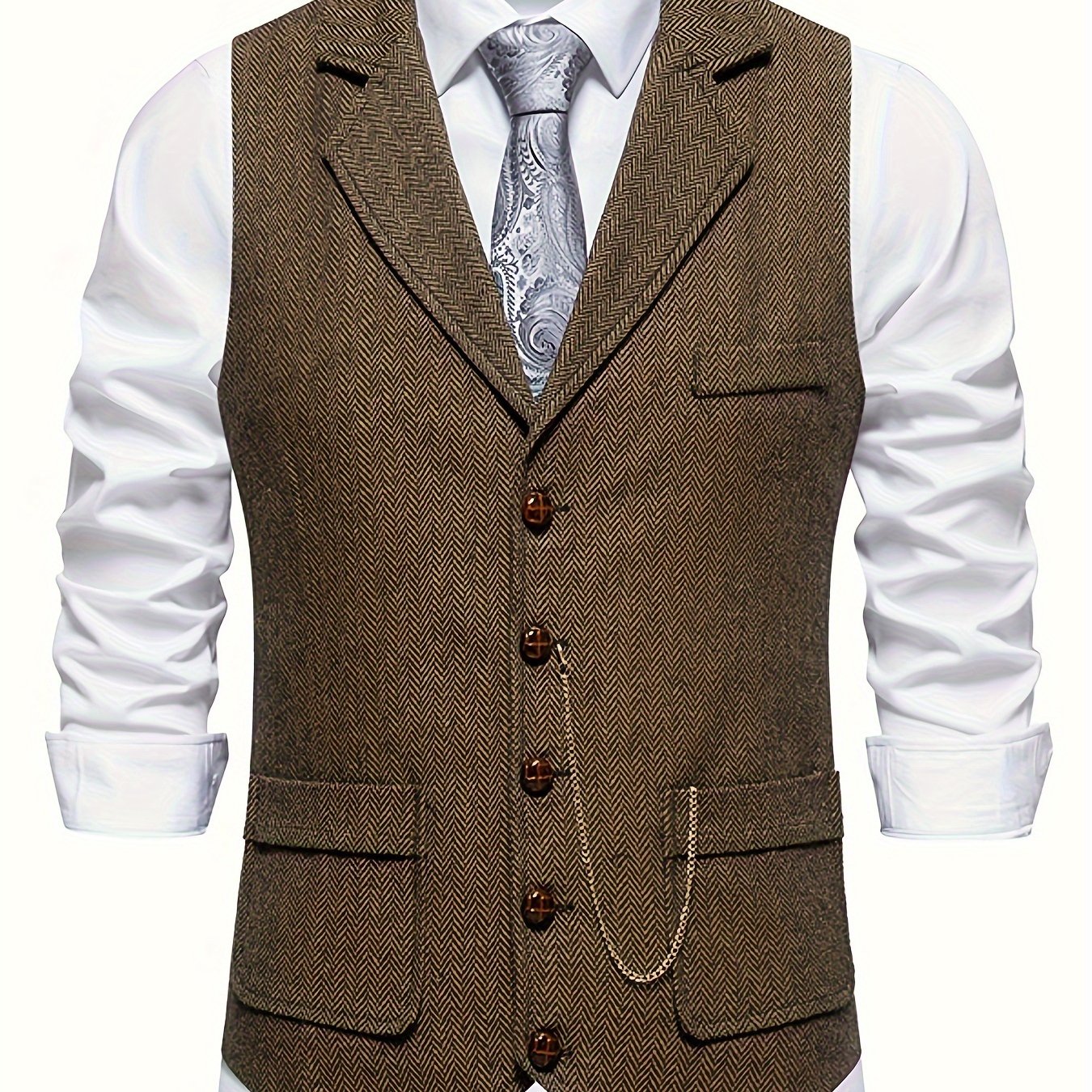 Gilet Homme Élégant Style Vintage pour Tenue Habillée ou Décontractée
