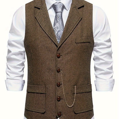 Gilet Homme Élégant Style Vintage pour Tenue Habillée ou Décontractée