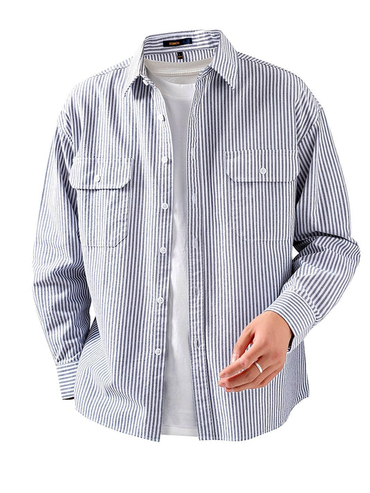 Men's Casual Striped Shirt – Versatile Style for Everyday and Leisure