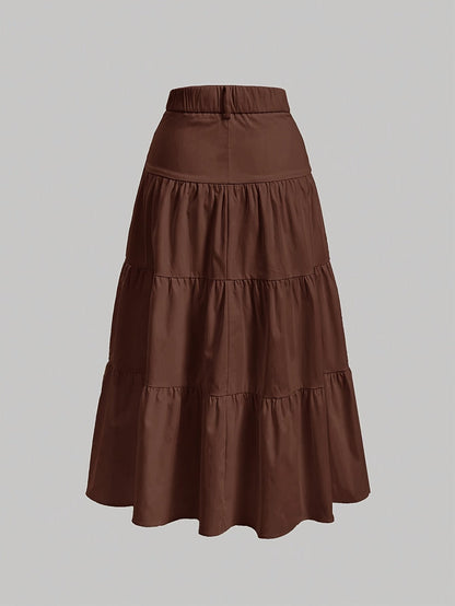Jupe longue taille haute femme style bohème élégante pour printemps et été