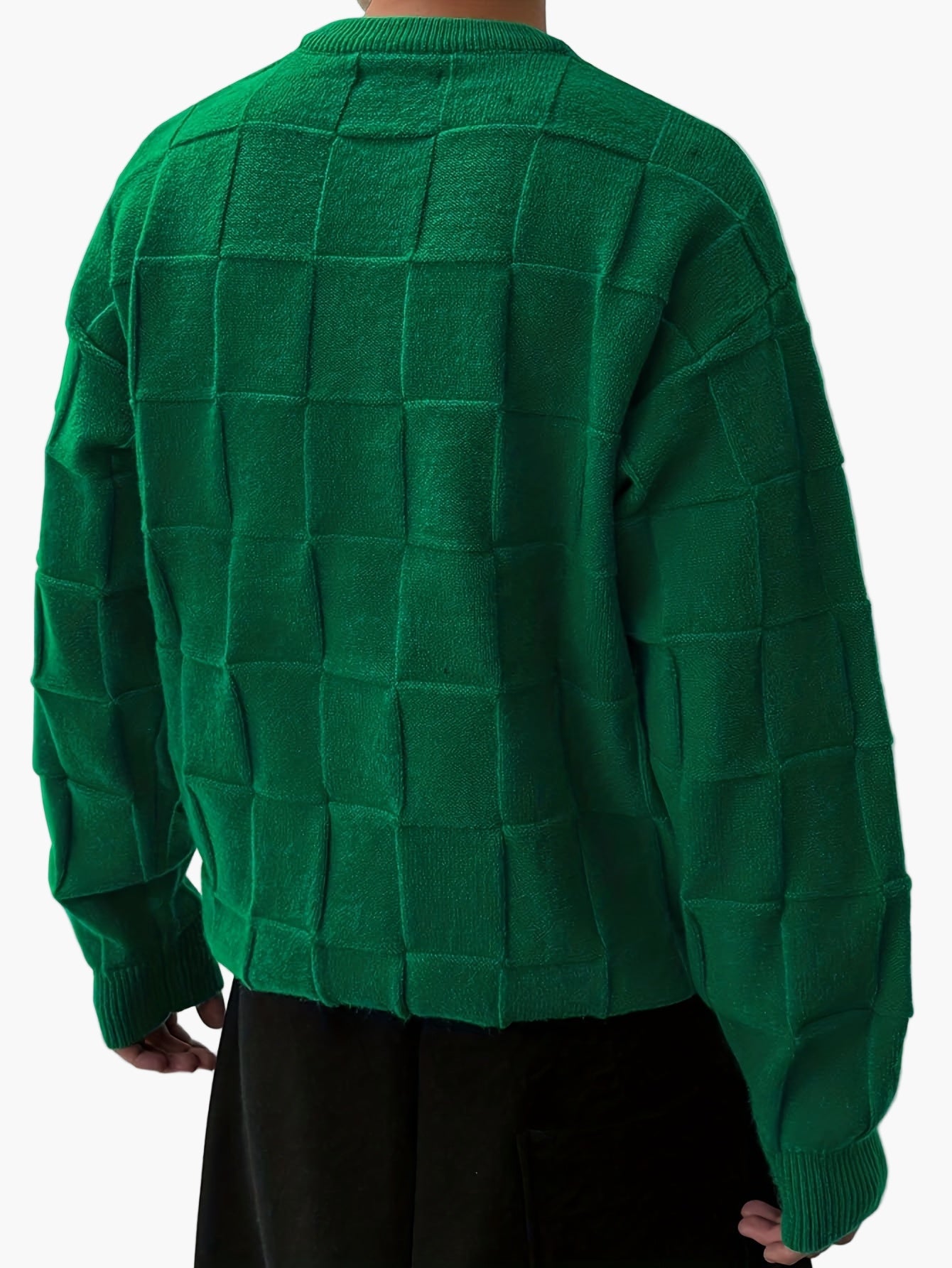 Pull Streetwear à Carreaux Homme Style Urbain Décontracté