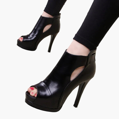 Escarpins à talons hauts style européen pour femme, bout ouvert, élégance urbaine