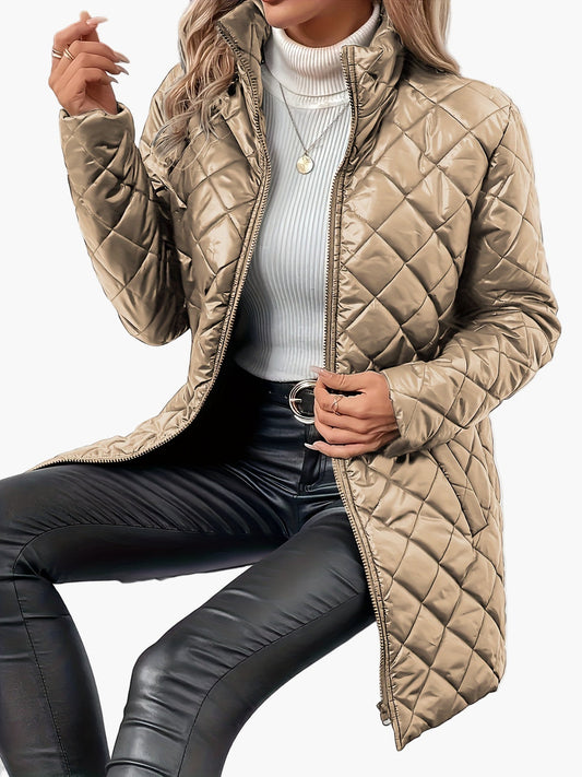 Manteau matelassé long femme style urbain chic pour l'hiver