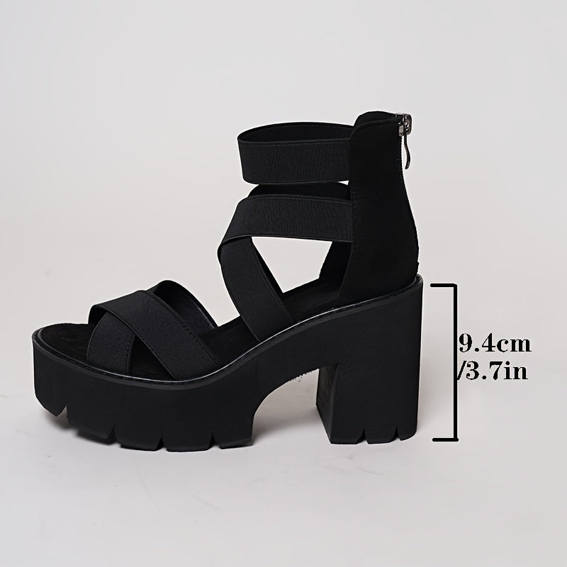 Sandales à talon plateforme pour femme, style tendance, idéales pour toutes occasions