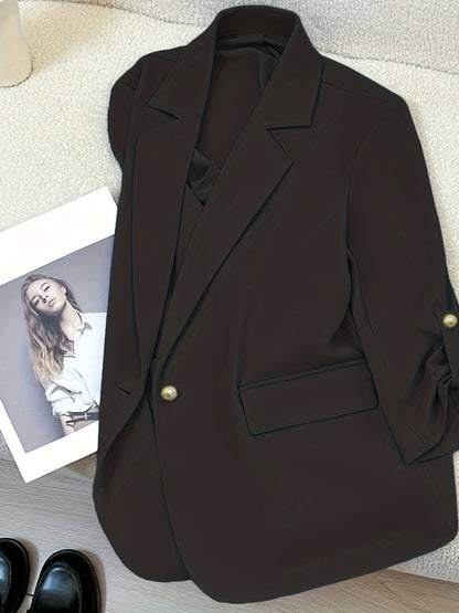 Elegant dameblazer med lange ærmer, afslappet stil til kontor eller udgang