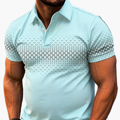 Polo Homme Mode Décontractée à Motif Géométrique pour Été