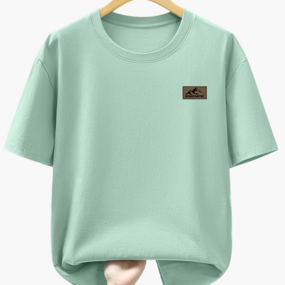 Casual men's T-shirt with mountain print, sporty style – Ideal for leisure and weekends