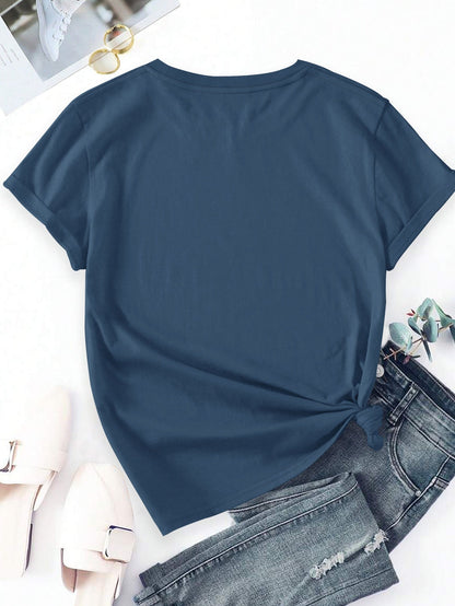 T-shirt Femme Style Décontracté avec Motif Fleurs Sauvages Illustration Botanique