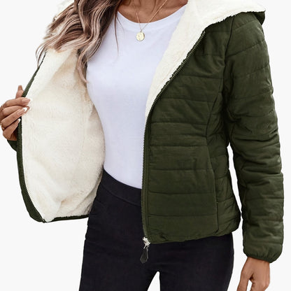 Veste matelassée à capuche pour femme style décontracté hiver chaude