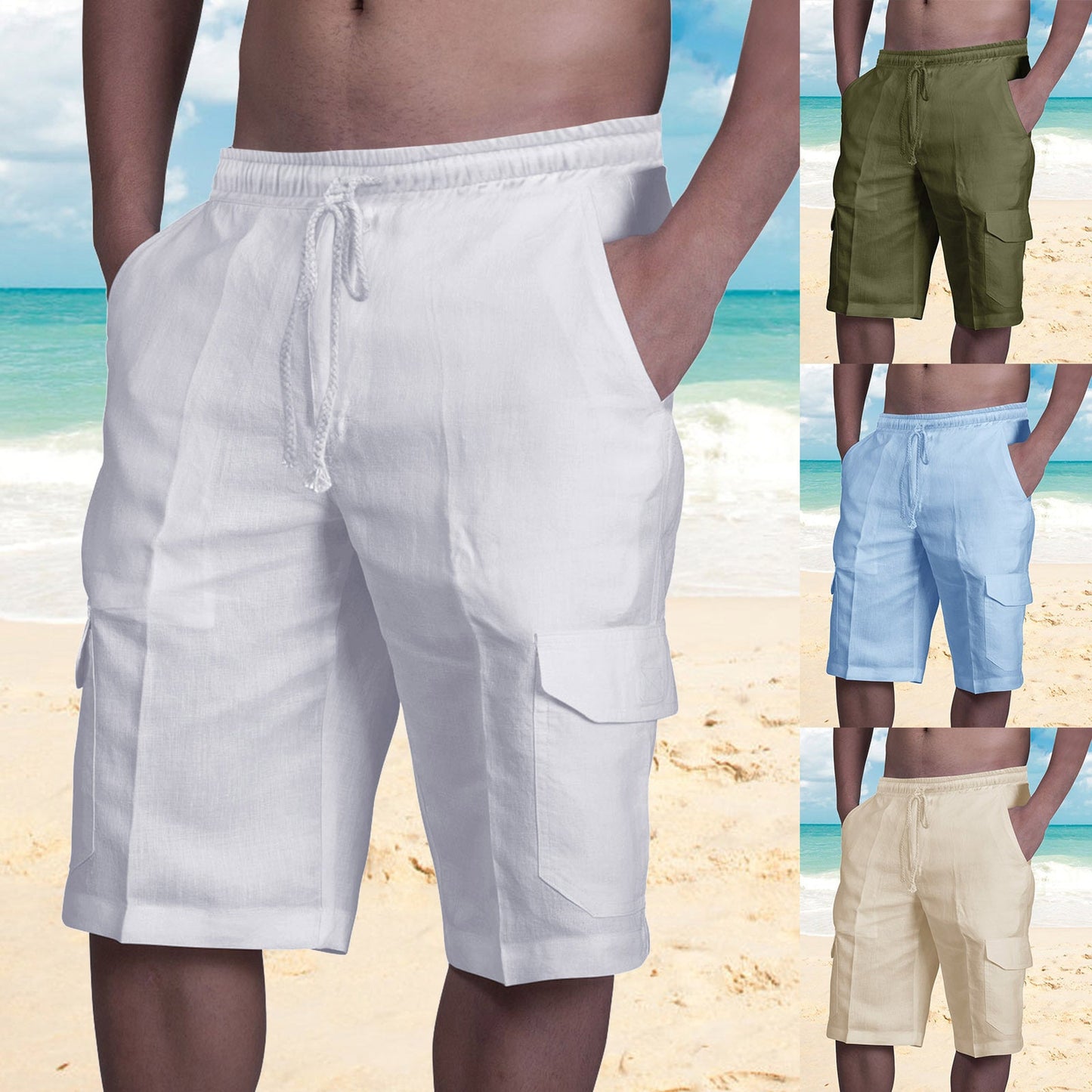Patrick – Pantalons Cargo de Plage à Poches Multiples pour Hommes